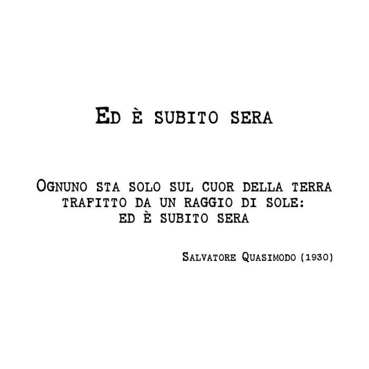 Ed è subito sera
