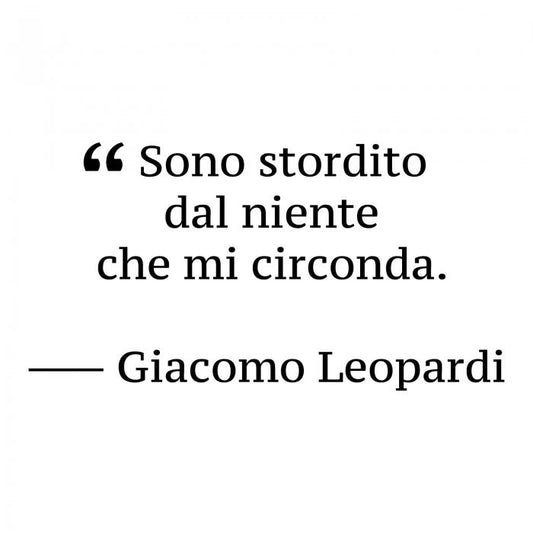 Sono stordito dal niente