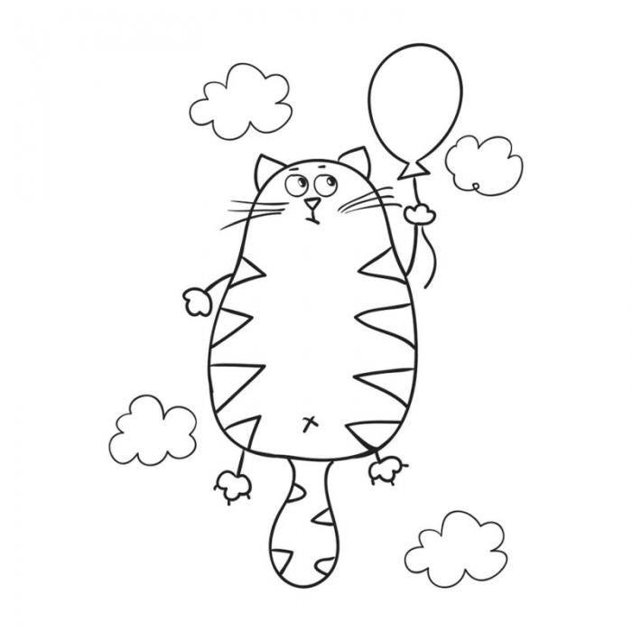Gatto con palloncino