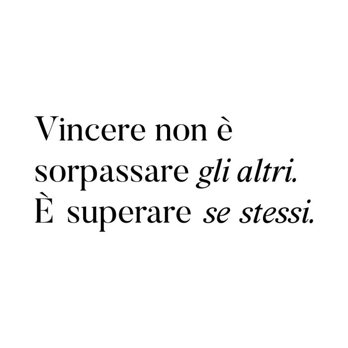 Vincere non è sorpassare gli altri