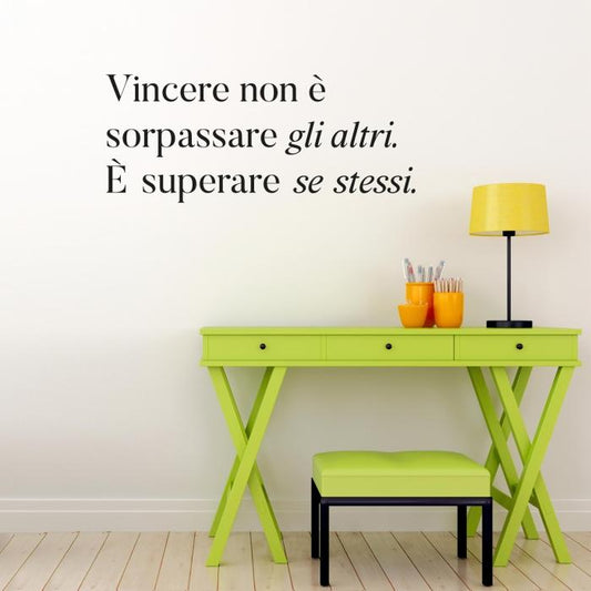 Vincere non è sorpassare gli altri
