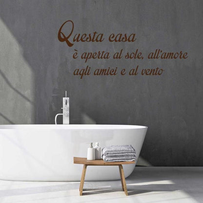 Questa casa è aperta...