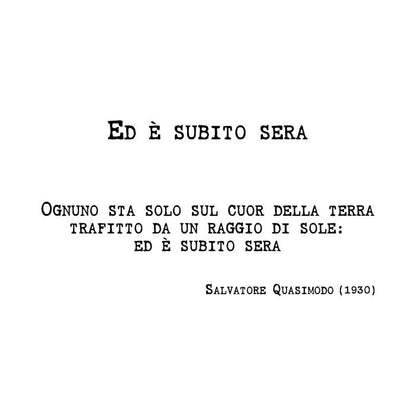 Ed è subito sera