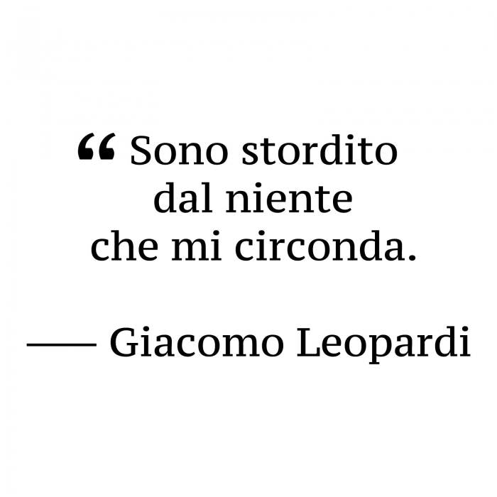 Sono stordito dal niente